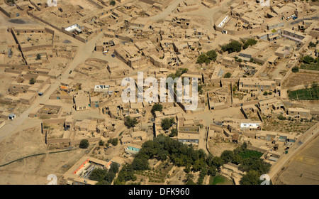 Aerial view of an Afghan village in the western September 15, 2013 outside of Herat, Afghanistan Stock Photo