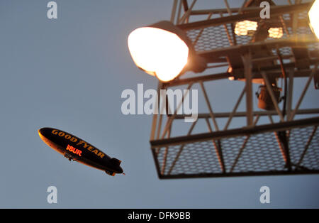 Los Angeles, California, USA. 6th October 2013. October 06, 2013 Los Angeles, CA. The Goodyear Blimp during the Major League NLDS Baseball game between the Los Angeles Dodgers and the Atlanta Braves at Dodger Stadium.John Green/CSM/Alamy Live News Stock Photo