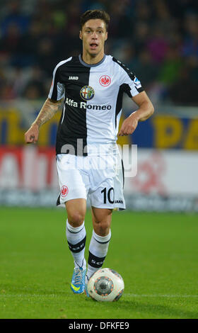 Freiburg, Germany. 06th Oct, 2013. Frankfurt's Vaclav Kadlec in action during the German Bundesliga soccer match between SC Freiburg and Eintracht Frankfurt at Mage Solar Stadium in Freiburg, Germany, 06 October 2013. Photo: PATRICK SEEGER/dpa/Alamy Live News Stock Photo