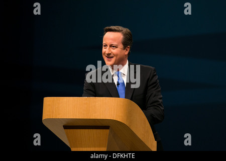 02/10/13 . Prime Minister David Cameron .The Prime Minister closes the Conservative Party Conference at Manchester Stock Photo