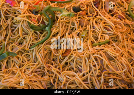 Stir Fried Noodles with Peppers Stock Photo