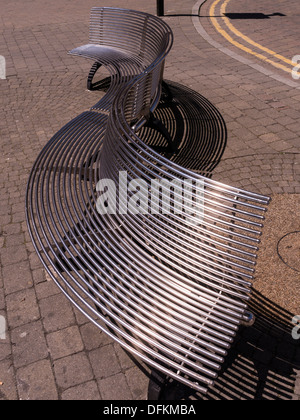 S Shaped Curved Stainless Steel Metal Bench Seat Loughborough