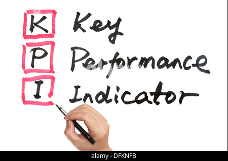 KPI - Key performance indicator words written on white board Stock Photo
