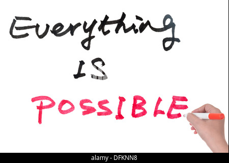 Everything is possible words written on white board Stock Photo