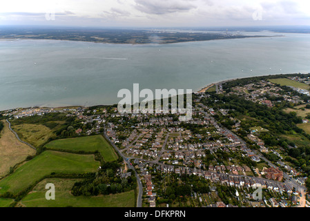 Aerial photograph of Gurnard on the Isle of Wight Stock Photo - Alamy