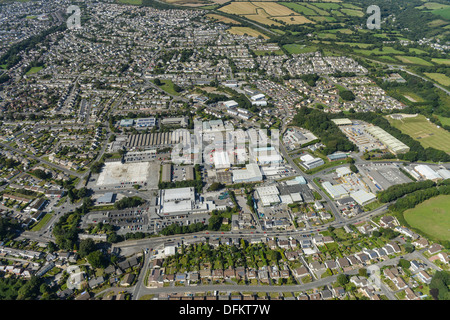 Aerial photograph St Austell Cornwall Industrial Estate Stock Photo