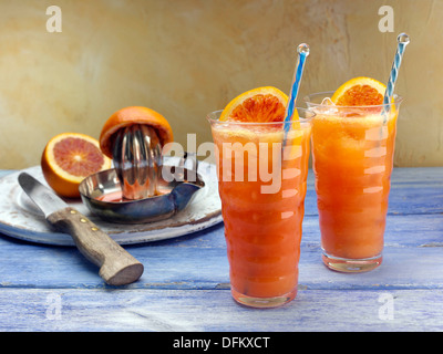 Blood orange ginger ale fruit drink Stock Photo