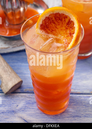 Blood orange ginger ale fruit drink Stock Photo