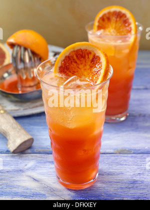 Blood orange ginger ale fruit drink Stock Photo