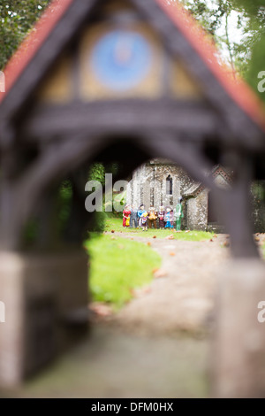 Model Village in Godshill, Isle of Wight, England, UK, on a sunny day in late summer / early autumn. Stock Photo