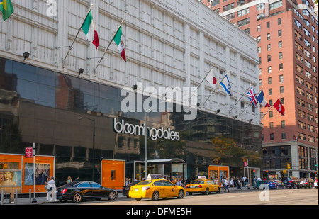 Bloomingdales Department Store and Yellow Taxi Cabs, Lexington Avenue, New York City | Large Solid-Faced Canvas Wall Art Print | Great Big Ca
