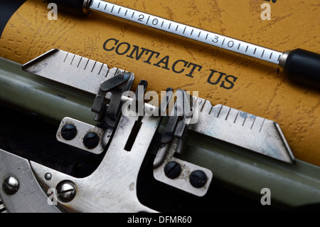 Contact us text on typewriter Stock Photo