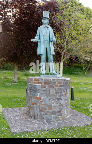 NEW Copper Statue of Isambard Kingdom Brunel, at Neyland, Pembrokeshire Wales Vertical 131745 Brunel Stock Photo