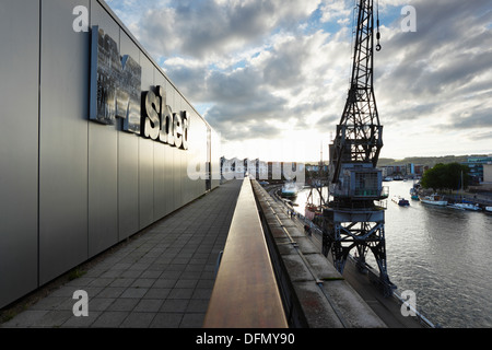 The M Shed Balcony and The Floating Harbour, Bristol. England. UK. The M Shed is the Museum of Bristol Life. Stock Photo