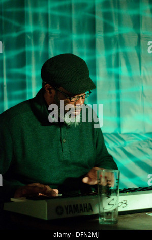Alexis Taylor with About Group playing live at The Victoria, Dalston, London. 2 July 2013 Stock Photo