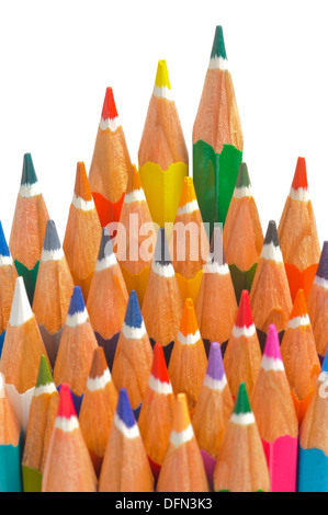 group of colorful pencils shows success with chart Stock Photo