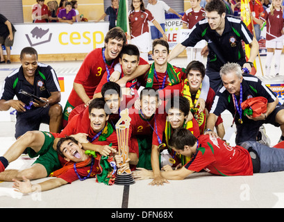 Portugal the winners of U17 European Roller Hockey Championship, Madrid 2013 Stock Photo