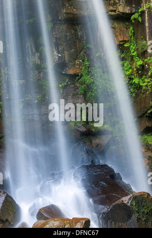 Melin Court (also Melin Cwrt) waterfall Resolven Vale of Neath Neath & Port Talbot South Wales Stock Photo