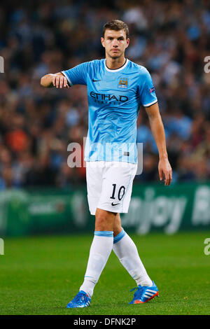 Manchester, UK. © D. 2nd Oct, 2013. Edin Dzeko (Man.C) Football / Soccer : UEFA Champions League Group D match between Manchester City 1-3 FC Bayern Muenchen at Etihad Stadium in Manchester, England. © D .Nakashima/AFLO/Alamy Live News Stock Photo