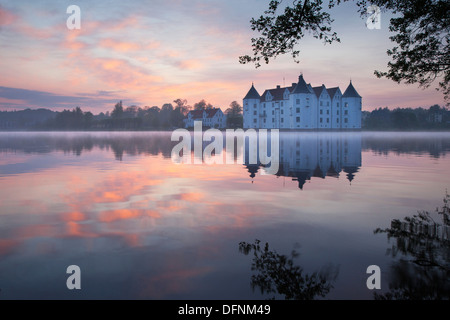 Gluecksburg moated castle at dawn, Flensburg fjord, Baltic Sea, Schleswig-Holstein, Germany, Europe Stock Photo