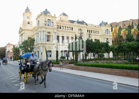 City hall and Alcazaba, Malaga, Andalusia, Spain, Europe Stock Photo