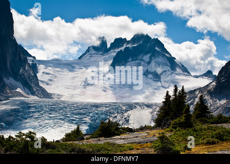 Vowell Glacier from Tamarack Valley in Bugaboo Provincial Park, British Columbia, Canada Stock Photo