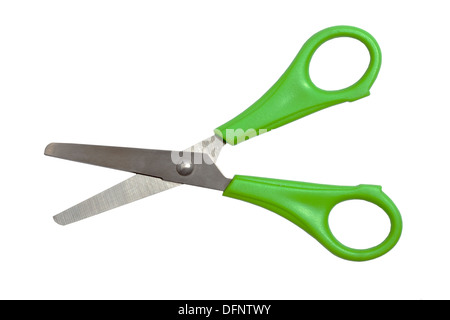 Green scissors isolated on white background Stock Photo