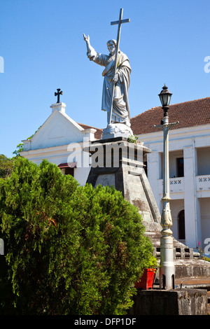 Statue of Jesus Christ in front of a church, Our Lady of the Immaculate Conception Church, Panaji, Goa, India Stock Photo