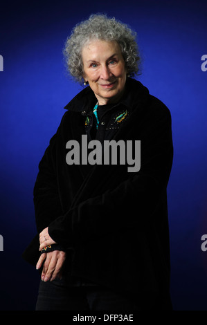 Margaret Eleanor Atwood, Canadian poet, novelist, literary critic, attending the Edinburgh International Book Festival 2013. Stock Photo