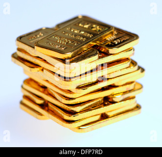Gold bullion (plated replicas) Stock Photo