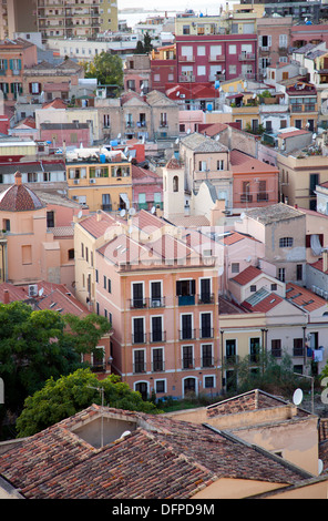 View over Stampace District in Cagliari from Bastione di Santa Croce in Castello - Sardinia Stock Photo