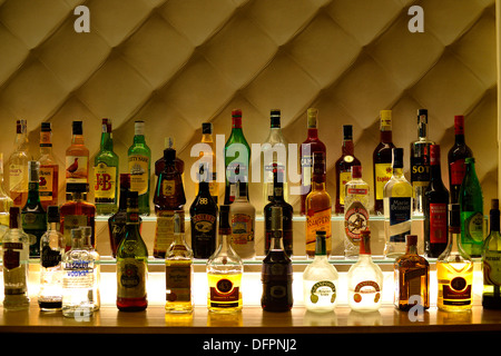 Bottles in the bar Stock Photo