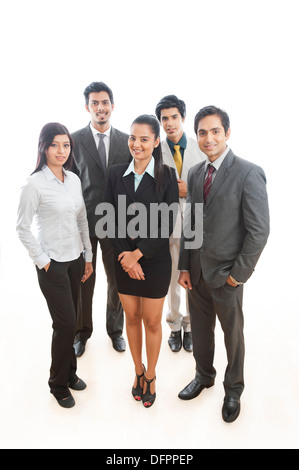Portrait of five business executives standing Stock Photo