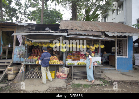 A fruit shop shop en route Shillong, Meghalaya, India. Stock Photo