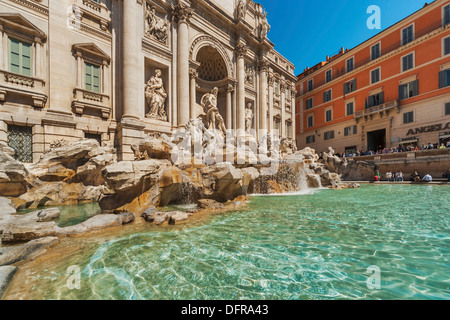 The Trevi Fountain, Fontana di Trevi, is the largest fountain in Rome, Lazio, Italy, Europe Stock Photo