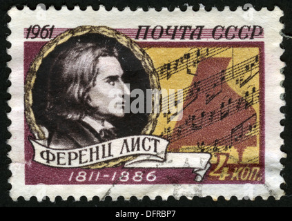 USSR, 1961 year,post mark,stamp,Composer Franz Liszt Stock Photo