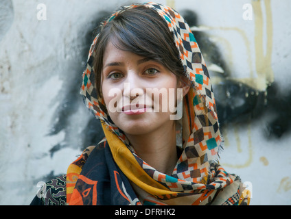 Beautiful Young Kurdish Woman, Palangan, Iran Stock Photo