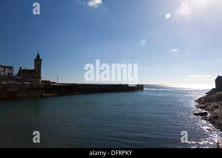 The harbour entrance looking out to sea, Porthleven, Cornwall Stock Photo