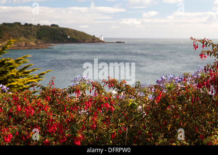 View of St Anthony Head from St Mawes Castle, Cornwall Stock Photo