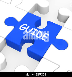 Guide Puzzle Showing Guidance Guideline And Guiding Stock Photo