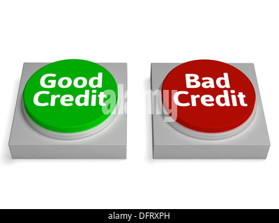 Good Bad Credit Shows Consumer Financial Record Stock Photo