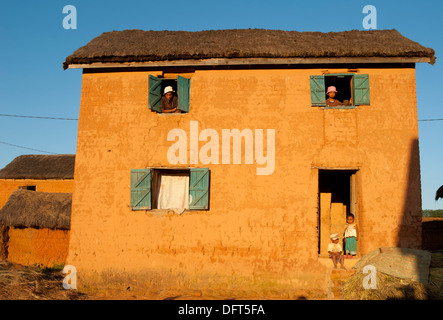 MADAGASCAR Morarano , clay houses in village Stock Photo