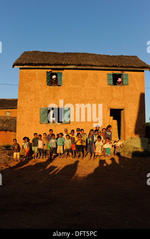 MADAGASCAR Morarano , clay houses in village Stock Photo