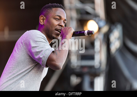 The American rapper and musician Kendrick Lamar performing live at Heitere Open Air, Zofingen, Canton of Aargau, Switzerland Stock Photo