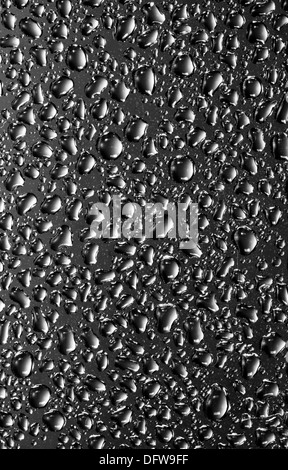 Water droplets on metal surface Stock Photo