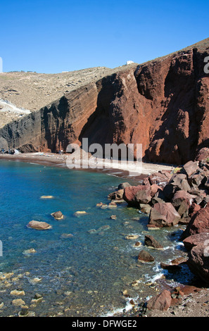 santorini red beach Stock Photo