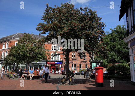 The pedestrianised High Street in the centre of Nantwich, Cheshire Stock Photo