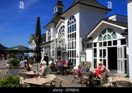 Restaurant at Sellin Pier, Ruegen Island, Baltic Sea Coast, Mecklenburg-Western Pomerania, Germany Stock Photo