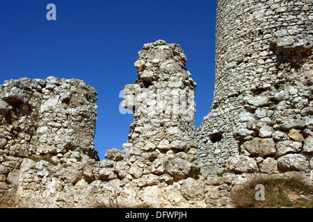 Ruined medieval castle in Olsztyn, Poland Stock Photo