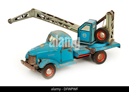 Vintage 1950's tinplate Russian ZIL toy breakdown truck / crane Stock Photo